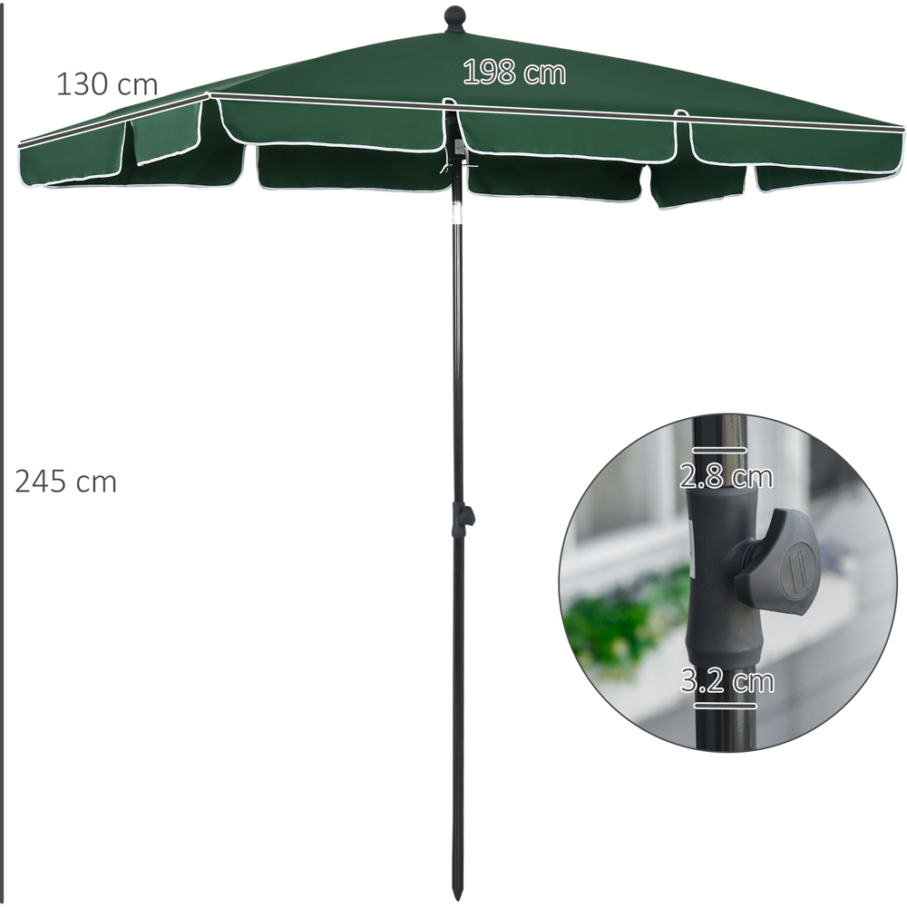 Outsunny Green Tilting Parasol 2 x 1.25m Image 7