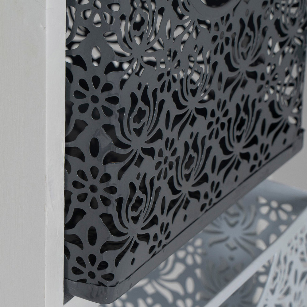Lacey 4 Drawer Grey and White Storage Tower Image 5