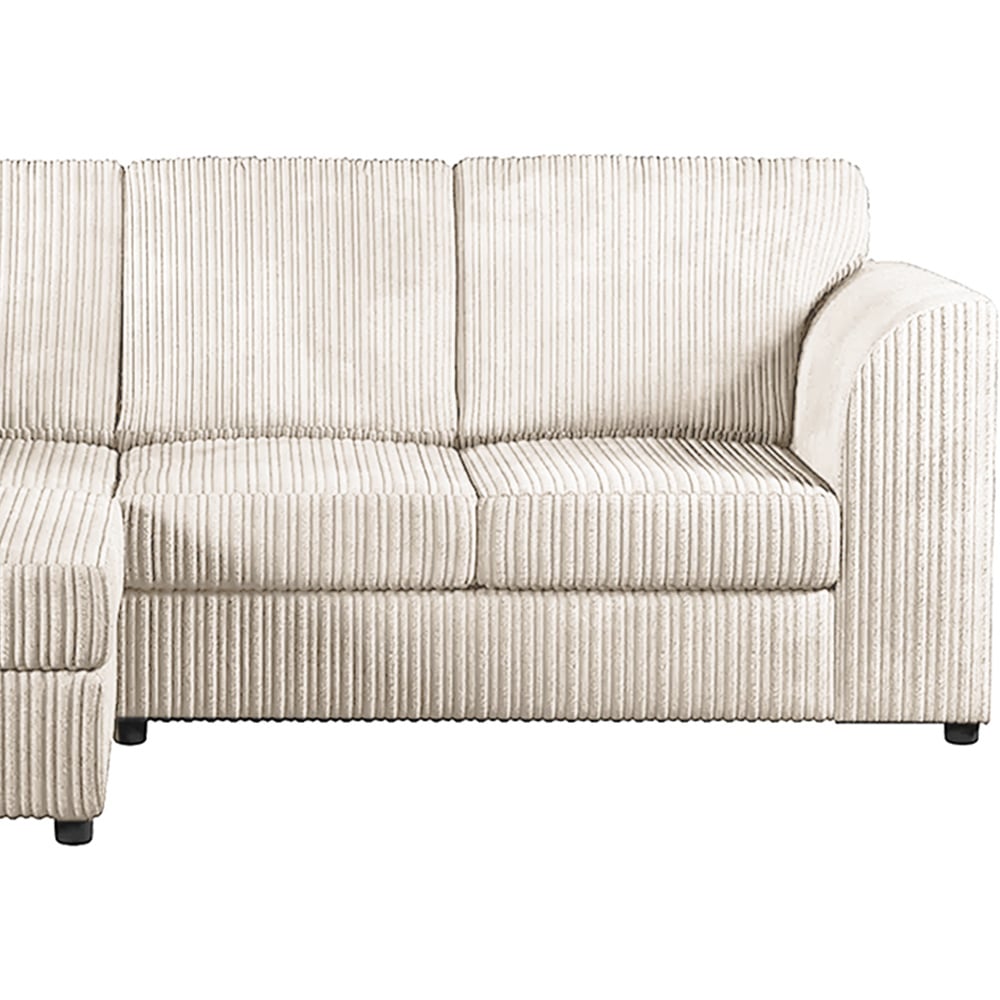 Luxor 4 Seater Cream Jumbo Cord Full Back Left Hand L Shape Corner Sofa Image 4