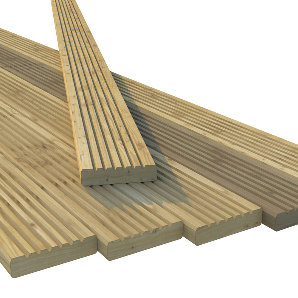Power 4 x 4ft Timber Decking Kit With Handrails On 2 Sides Image 4