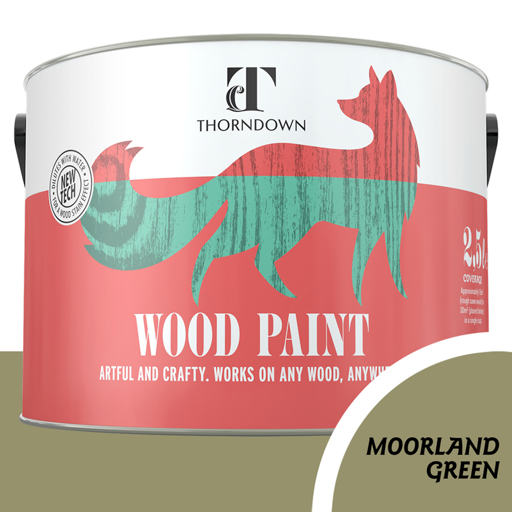 Thorndown Moorland Green Satin Wood Paint 2.5L Image 3