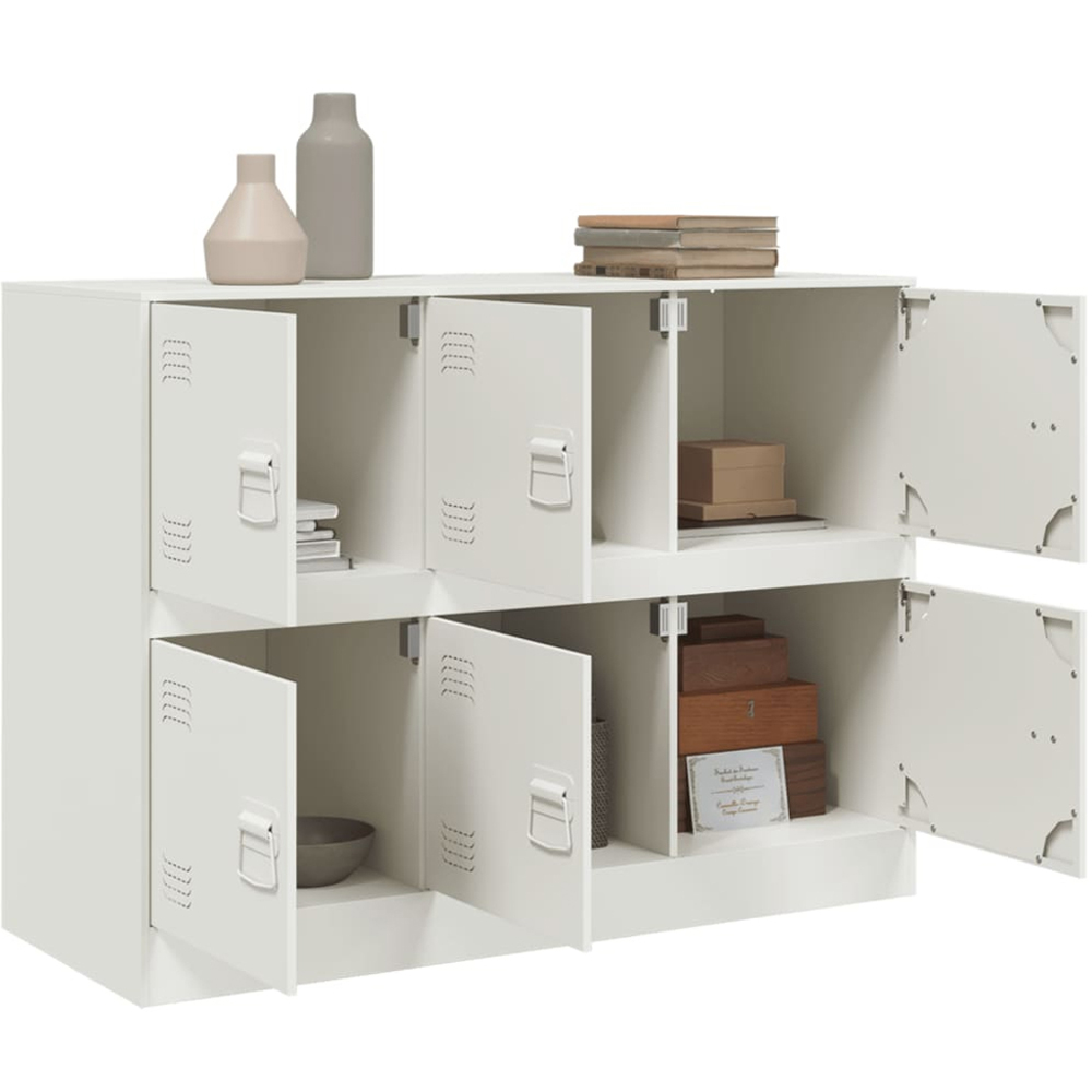 vidaXL 6 Door White Steel Sideboard Image 5