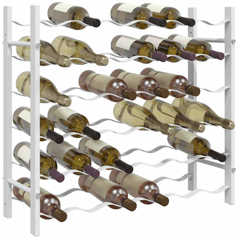 vidaXL 36 Bottle White Freestanding Wine Rack Image 4