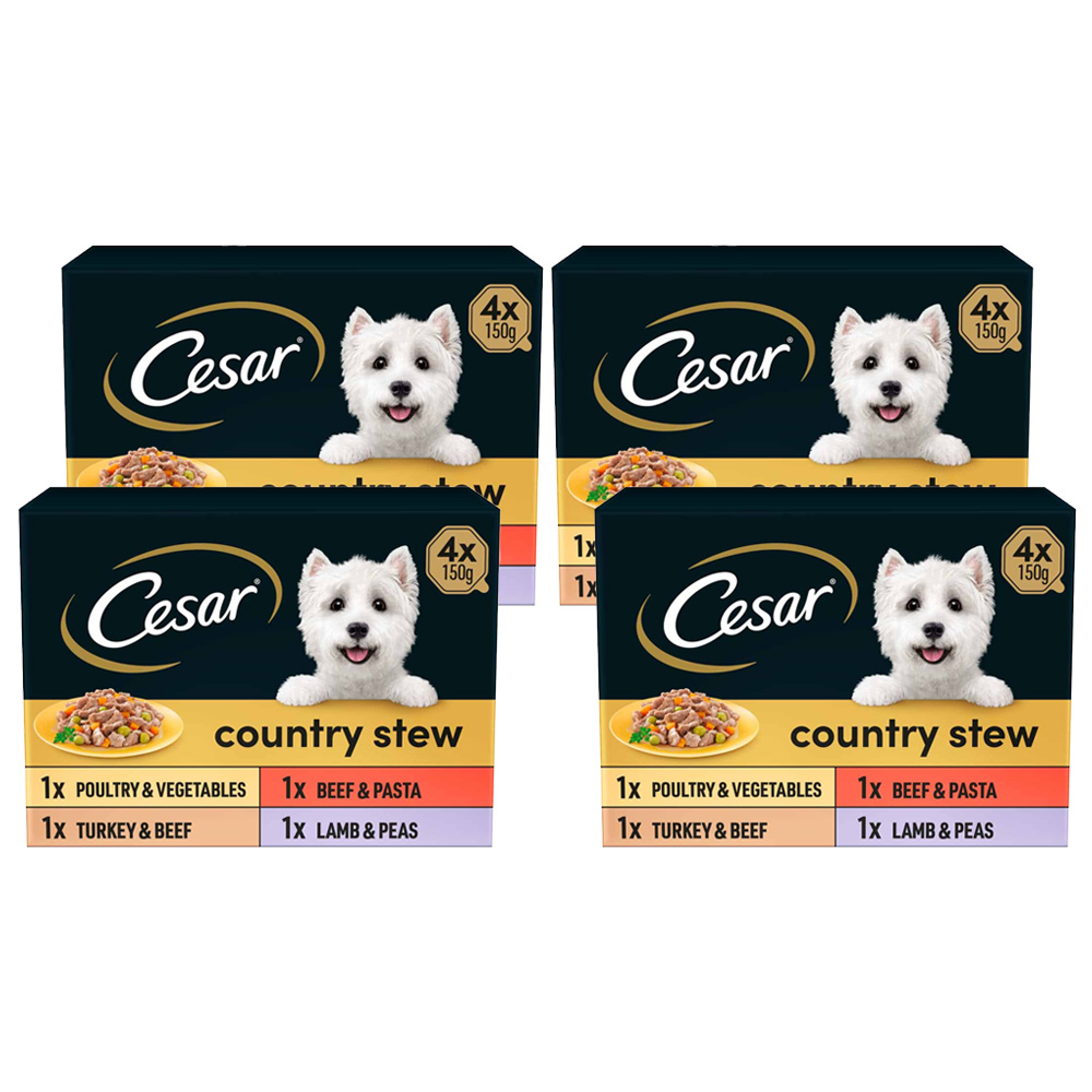 Cesar Country Stew Mixed in Gravy Adult Wet Dog Food Trays 150g Case of 4 x 4 Pack Image 1