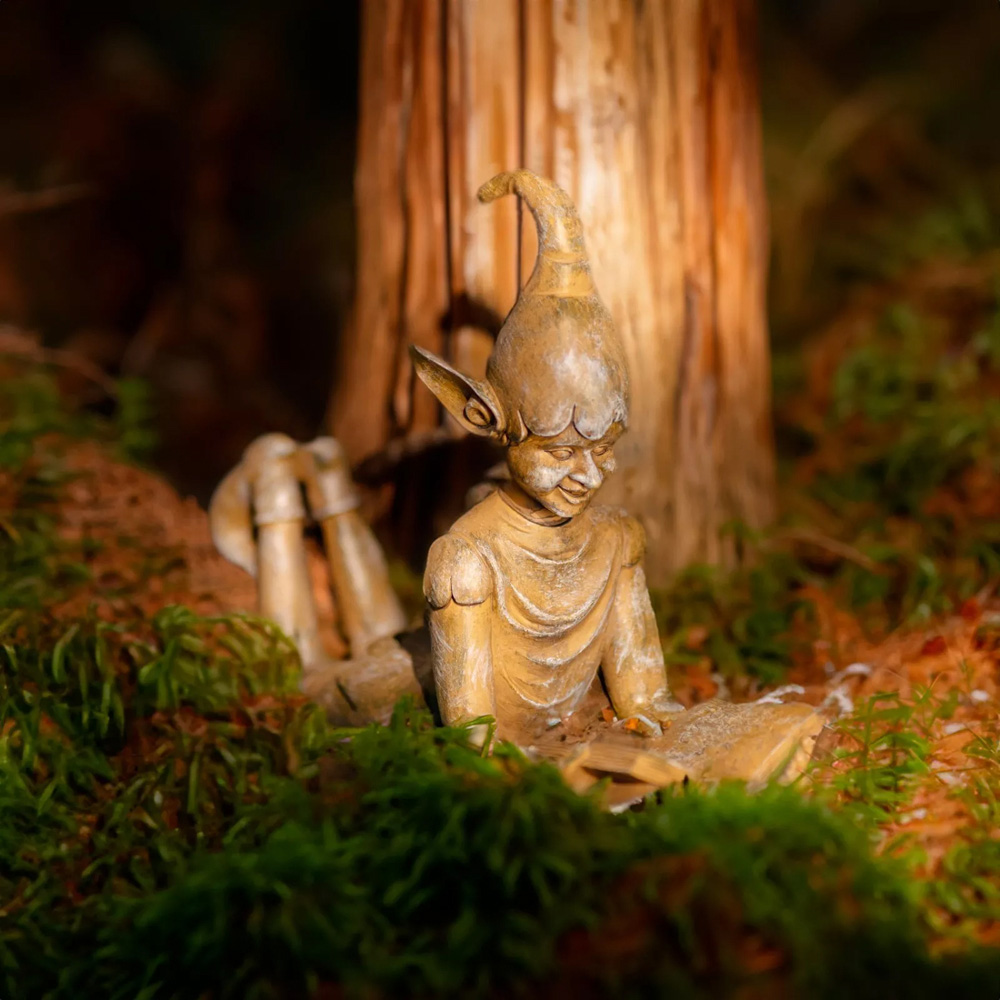 Marco Paul Bronze Lying Elf Reading a Book Garden Ornament Image 7