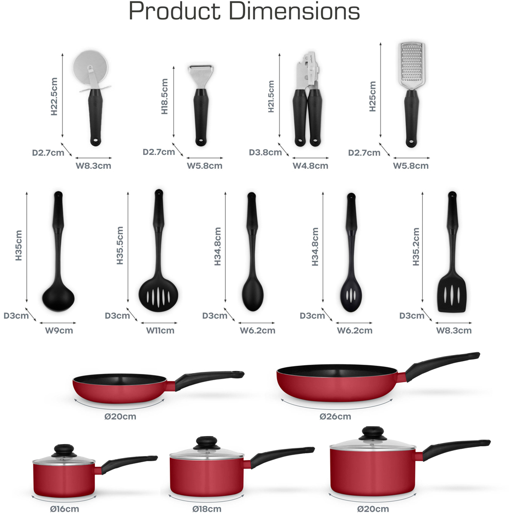 Swan Townhouse 14 Piece Red Pan and Tools Set Image 9