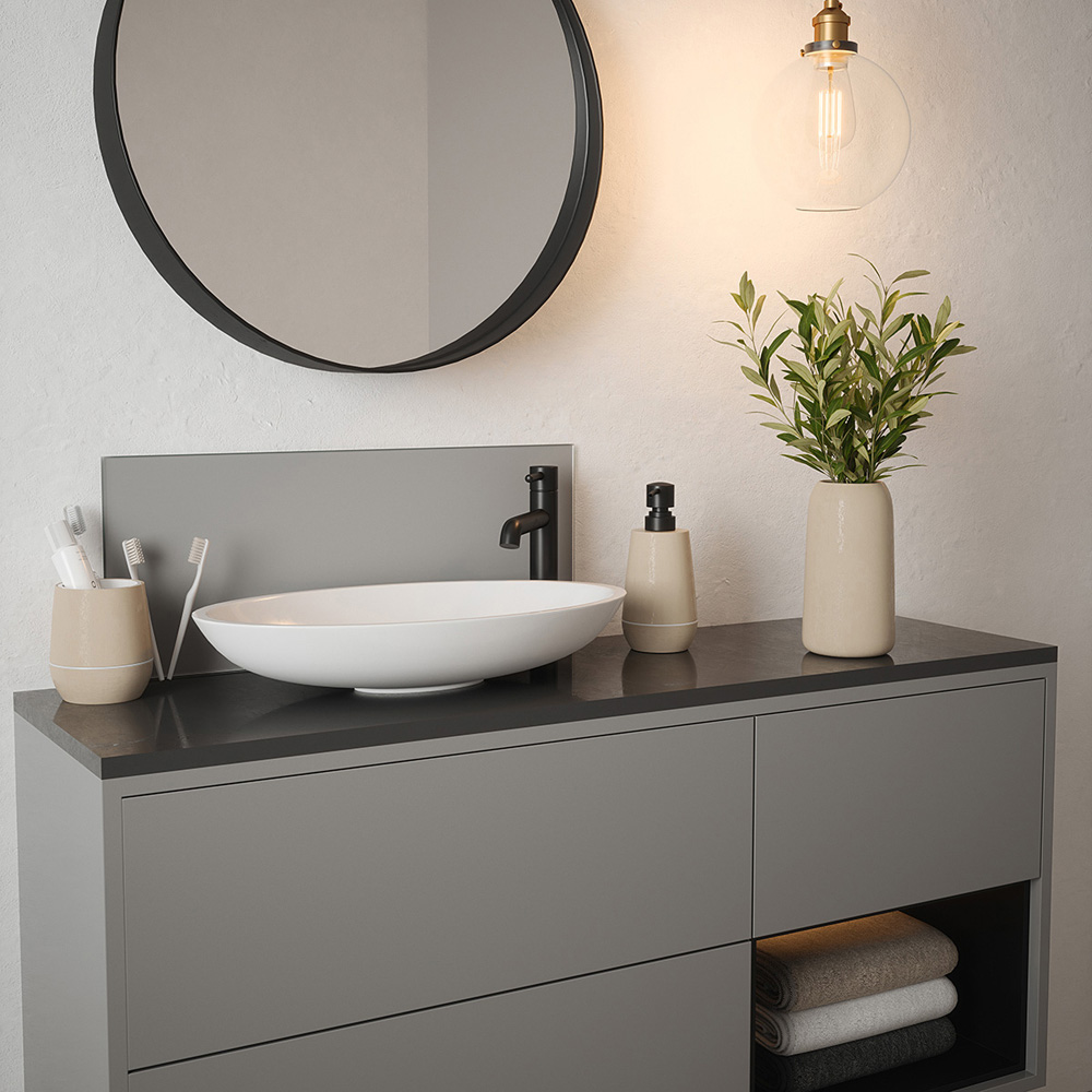 Matt Grey Glass Bathroom Splashback 500 x 250 x 4mm Image 4