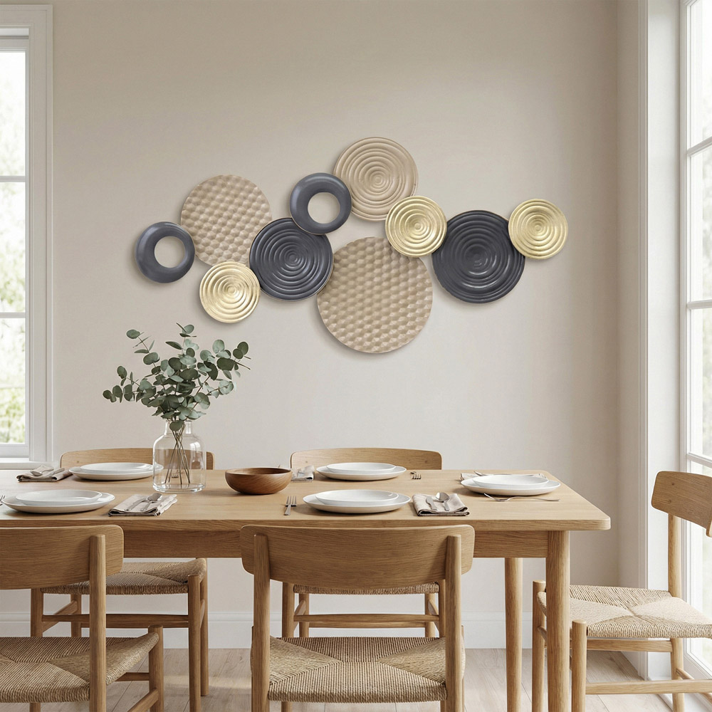 Portland Multi-Disc Design Metal 3D Wall Art 50 x 100cm Image 4