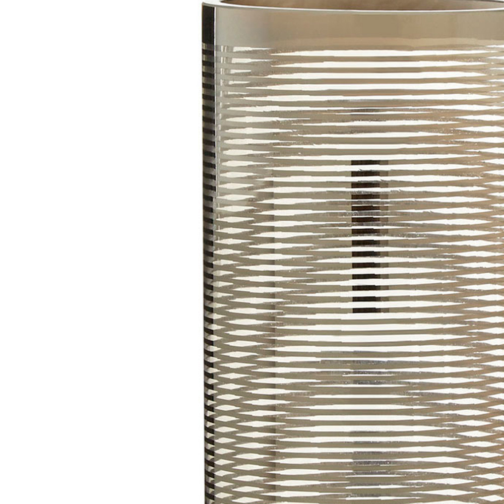 Premier Housewares Silver Raya Nickel Stripe Glass Vase Image 5