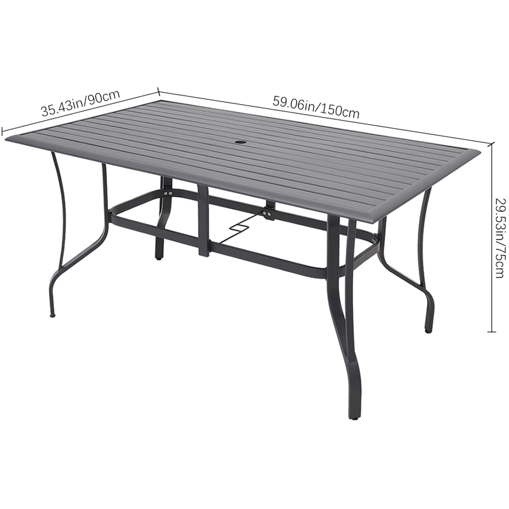 Living and Home Foldable 6 Seater Rectangular Slatted Garden Patio Set Image 8