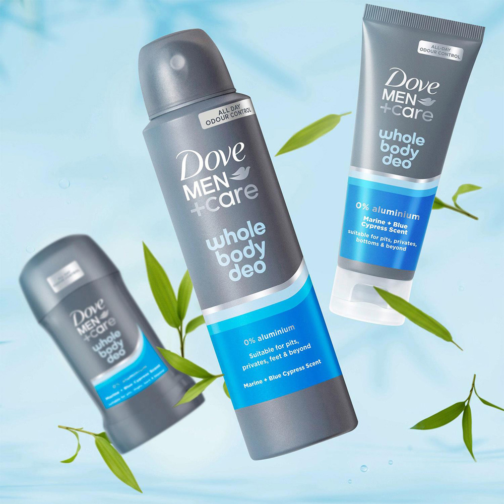 Dove Men+Care Whole Body Marine and Blue Cypress Deodorant Cream 75ml 6 pack Image 4