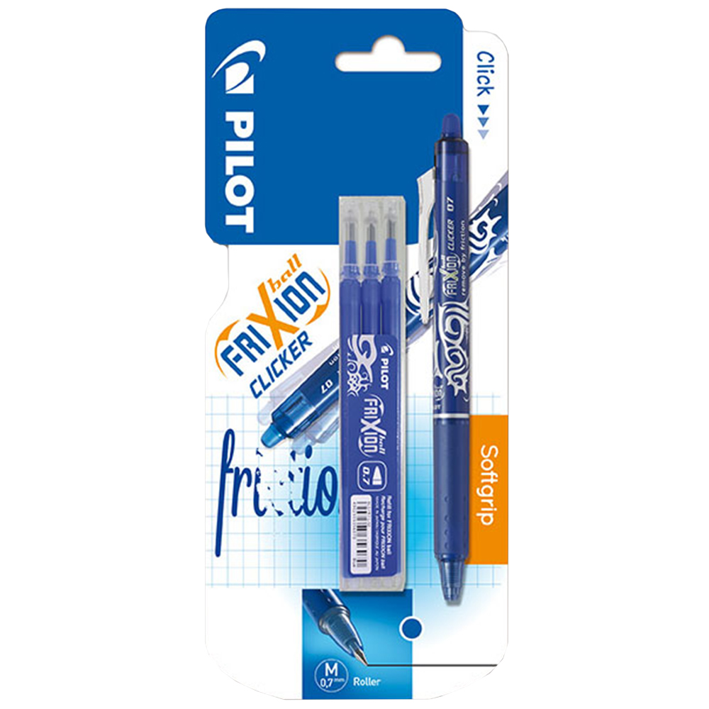 Pilot Frixion Blue Retractable Refillable Ballpoint Pen Wilko