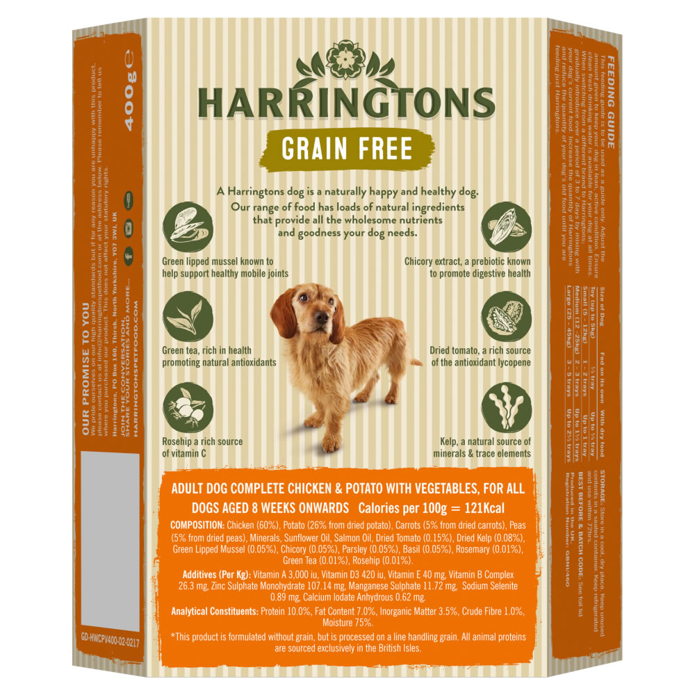 Harringtons Chicken & Potato with Veg, Wet Dog Food 400g Image 2