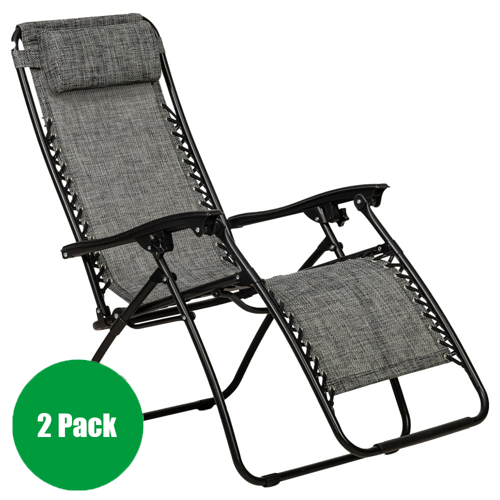 Royalcraft Set of 2 Grey Zero Gravity Relaxer Chairs Image 2