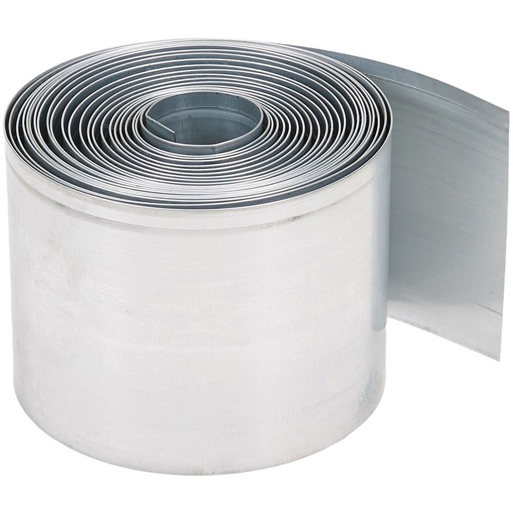 Living and Home 5m x 14cm Silver Metal Flexible Lawn Edging Image 1