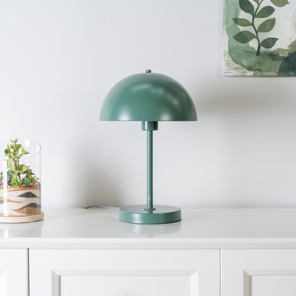 ValueLights Stassi Forest Green Mushroom Dome LED Table Lamp Image 3