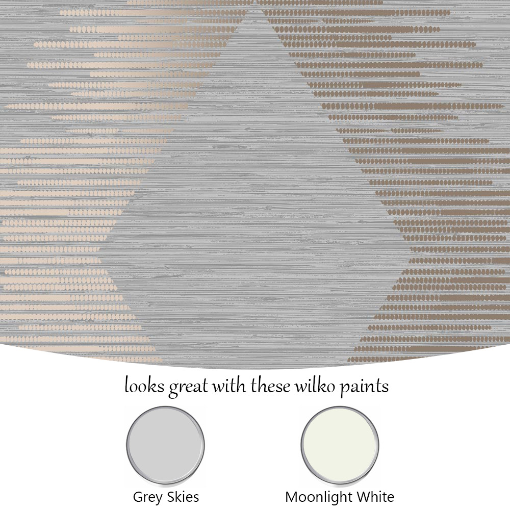 Superfresco Easy Serenity Geo Grey and Rose Gold Wallpaper Image 5