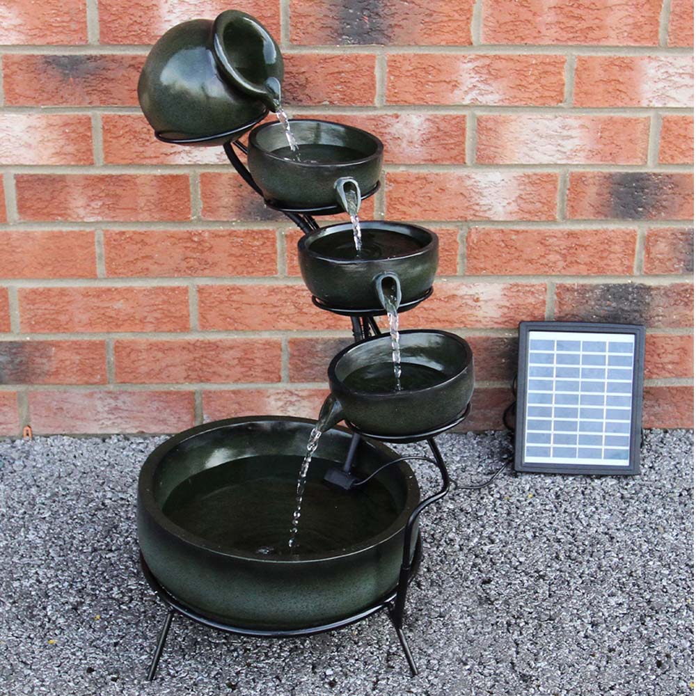 Monster Shop 4 Tier Green Solar Water Feature Image 2
