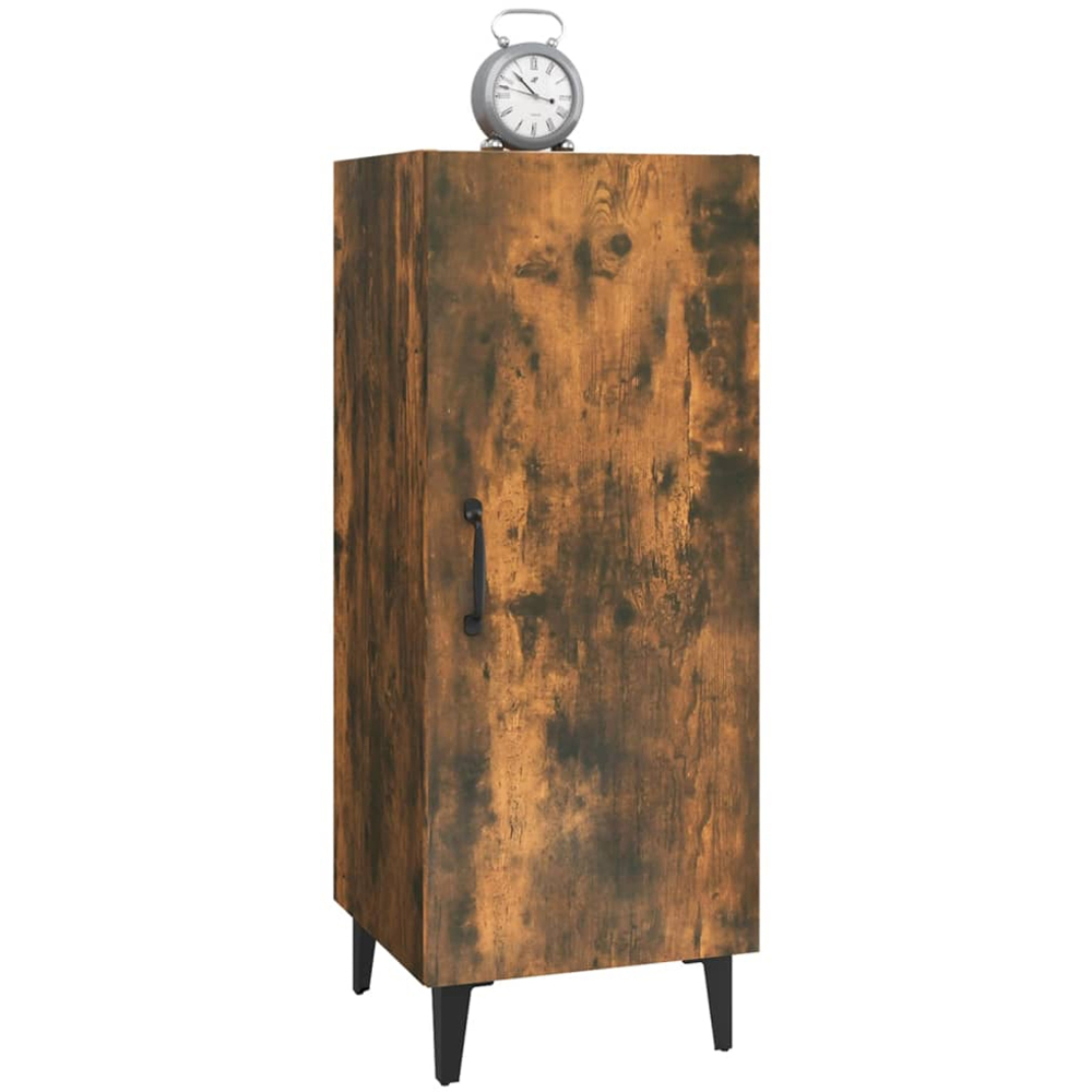vidaXL Single Door Smoked Oak Narrow Sideboard Image 4