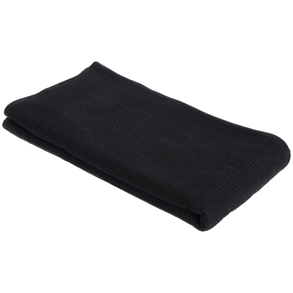 Wilko Waffle Bath Sheet Towel Black Image 1