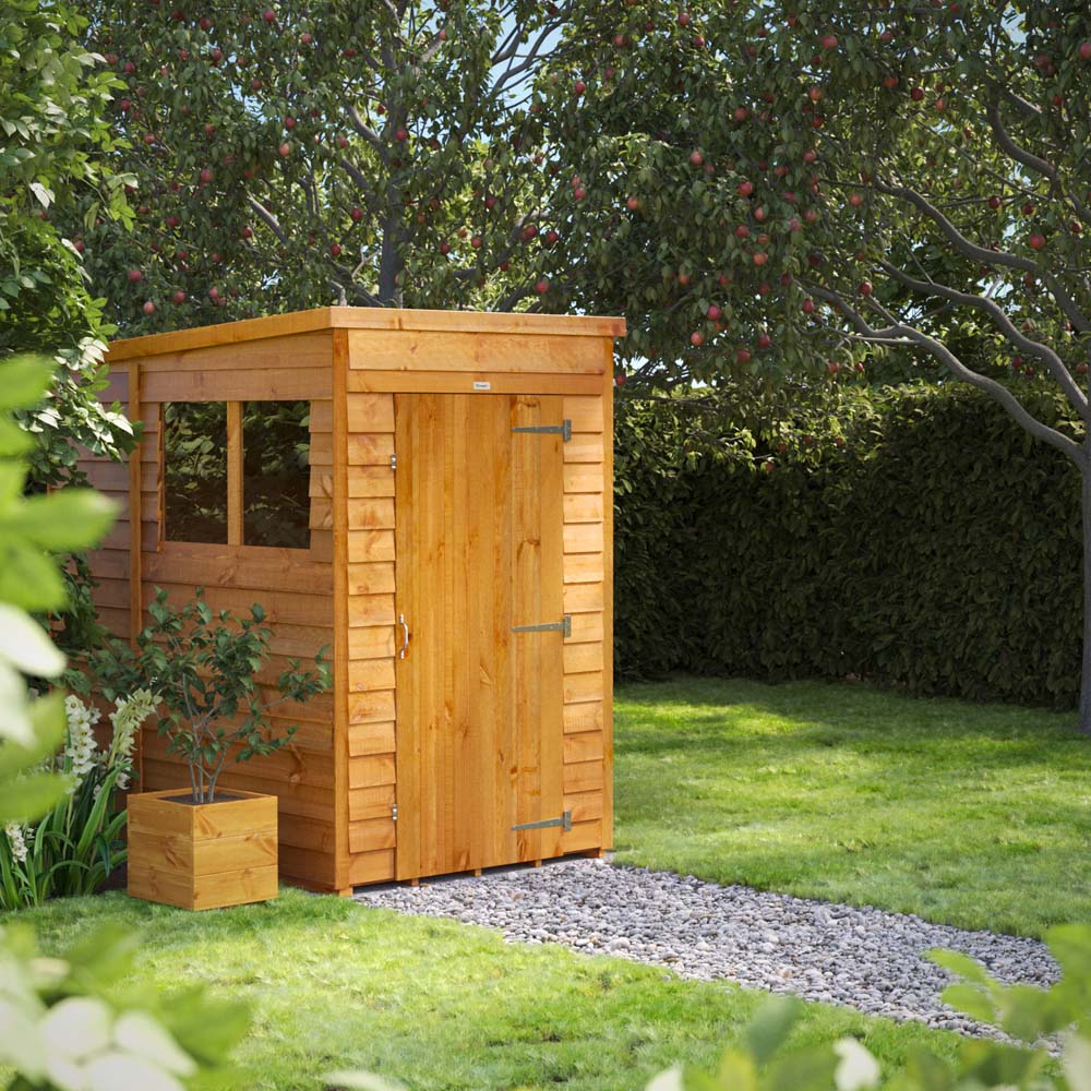 Power 4 x 6ft Overlap Pent Garden Shed Image 2