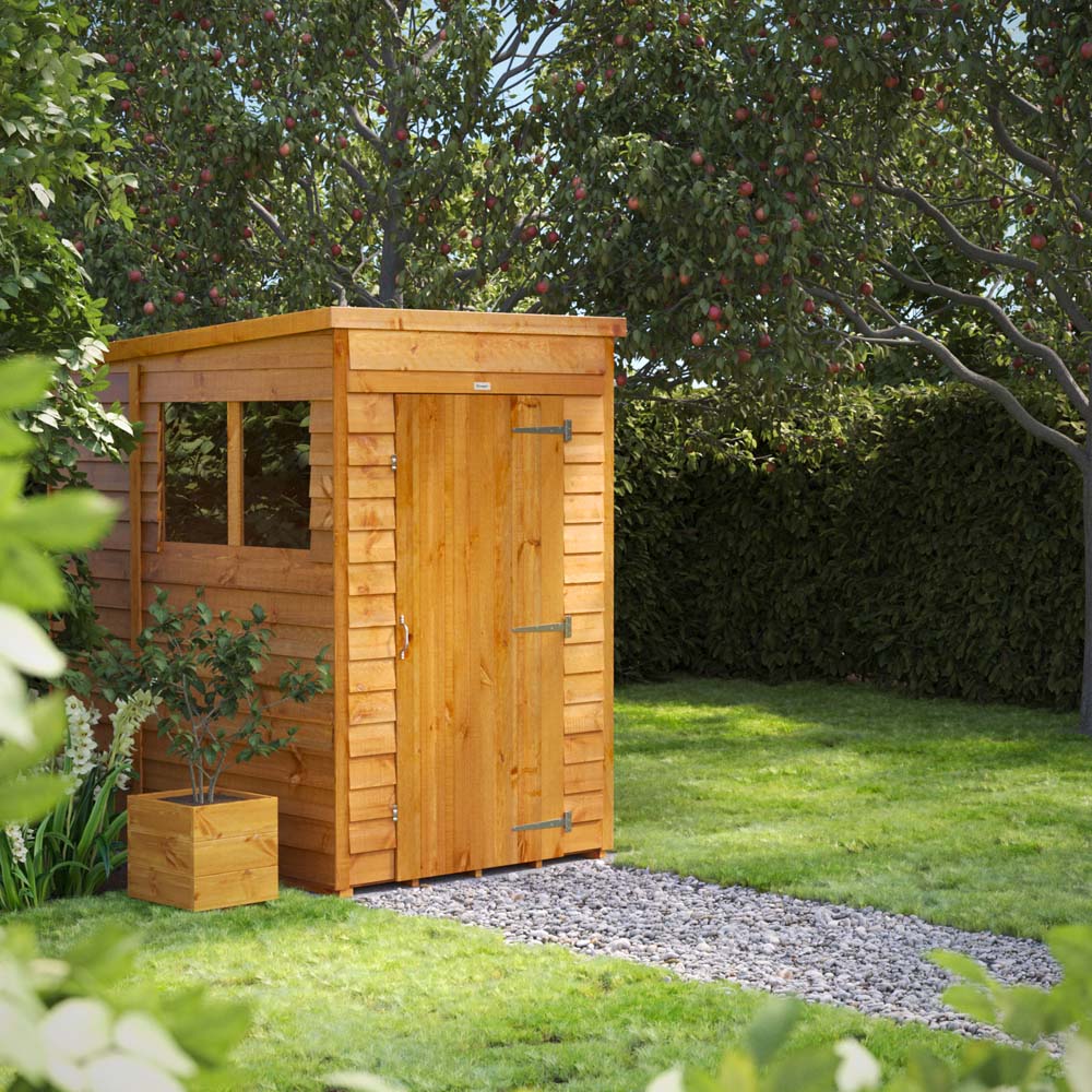 Power 4 x 6ft Overlap Pent Windowless Garden Shed Image 2