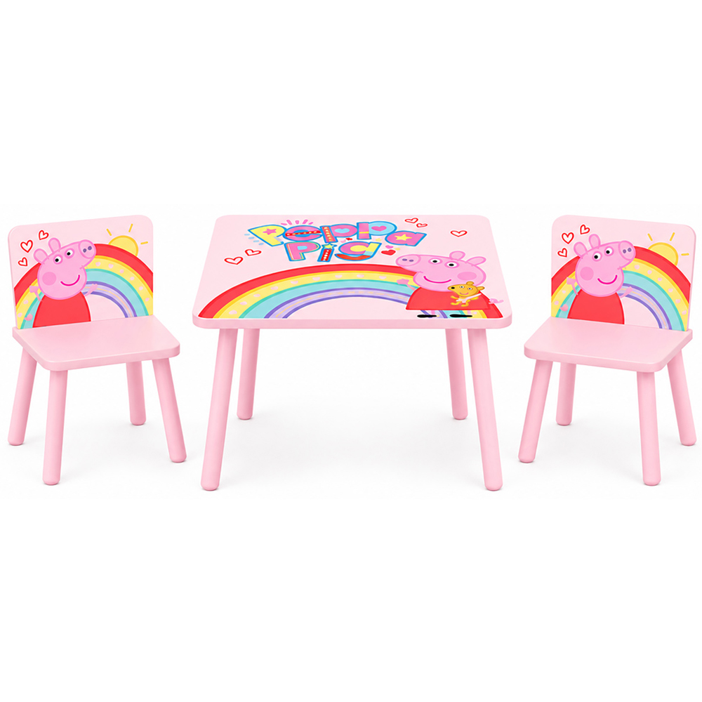 Kidsaw Peppa Pig Kids 2 Seater Rainbow Table and Chair Set Image 2