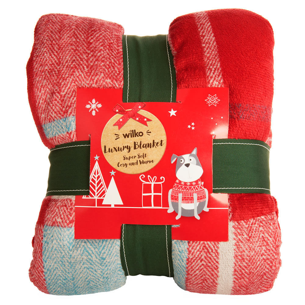 Wilko Christmas Luxury Pet Blanket 75 x 110cm Image 1