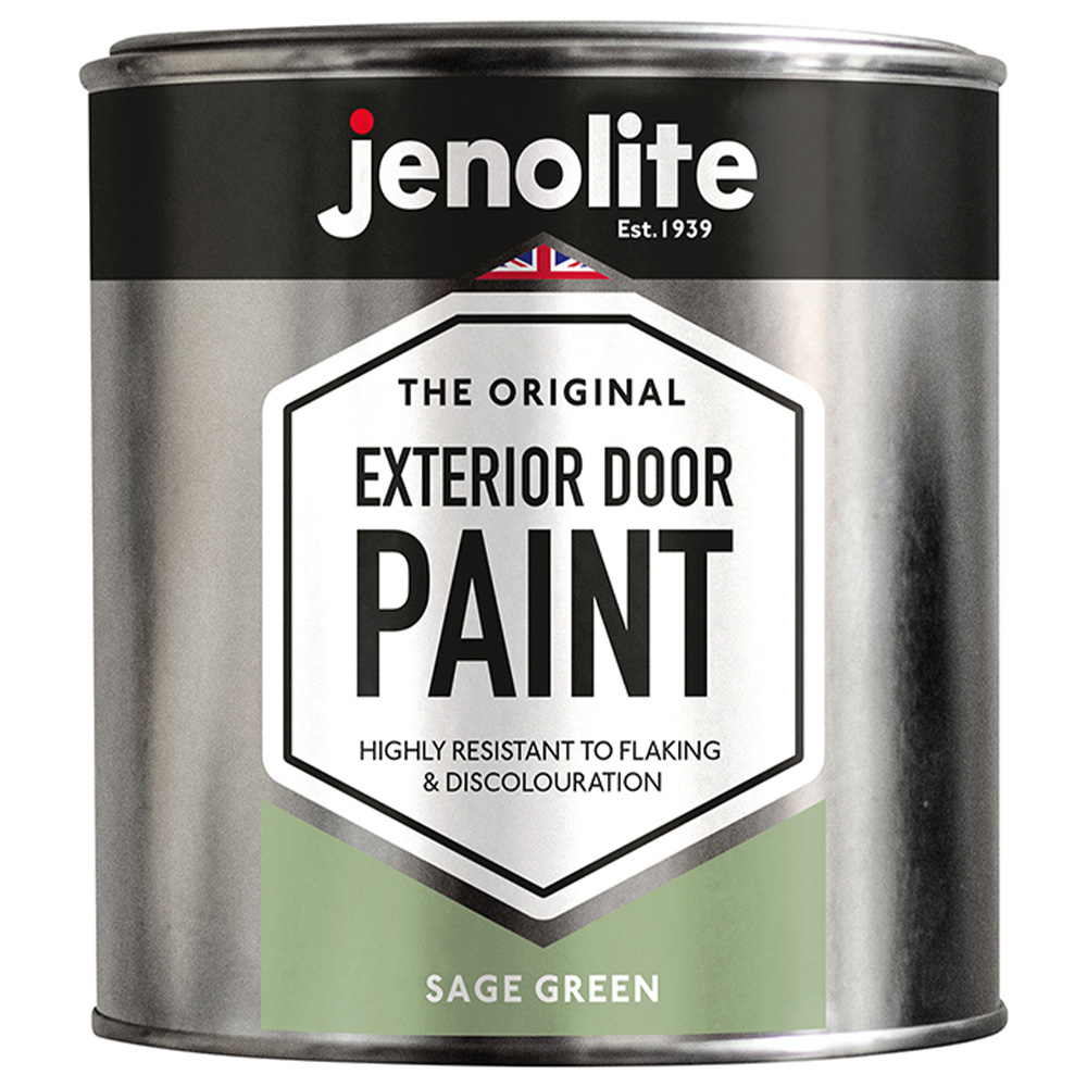 Jenolite Exterior Door Paint Sage Green 1L Image 2