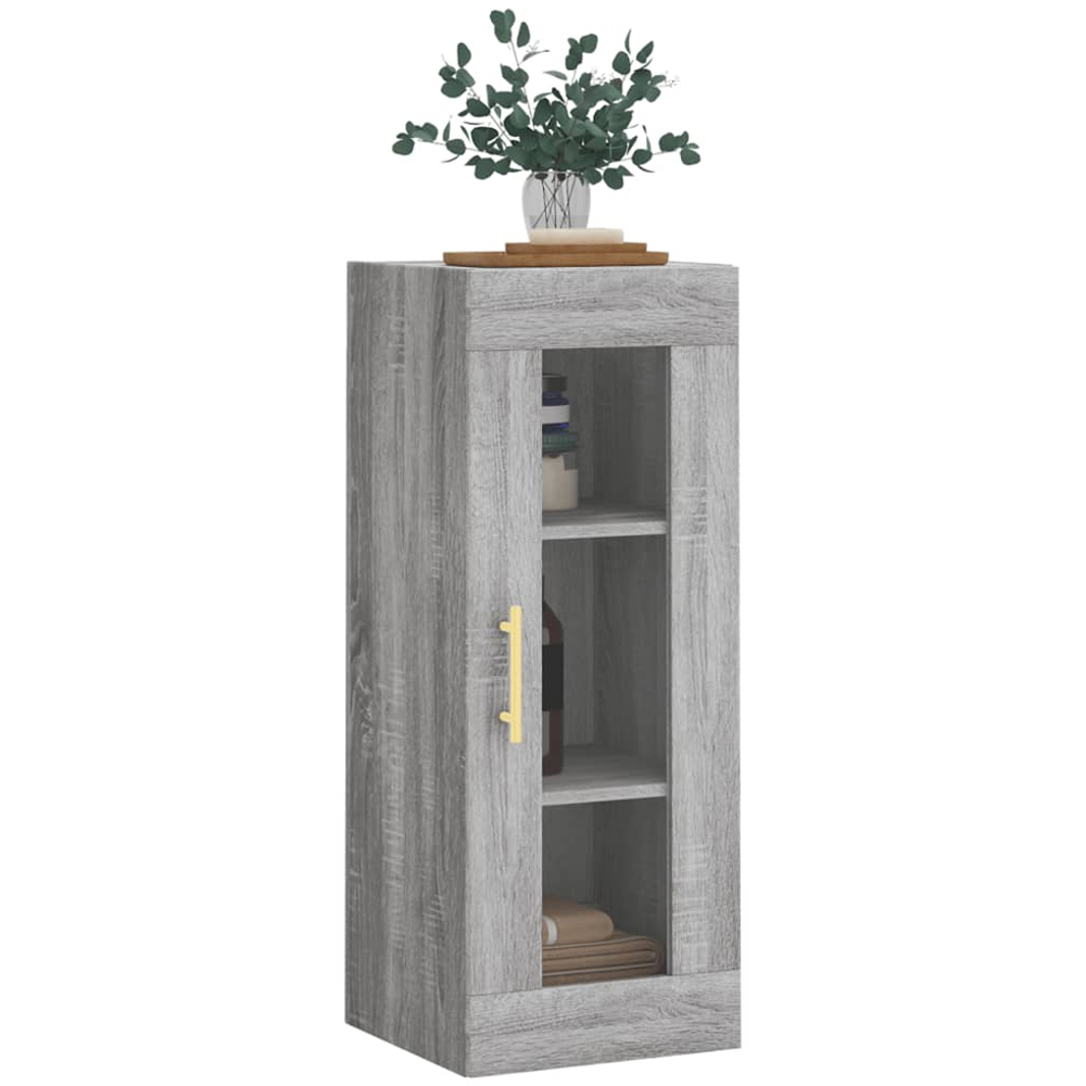 vidaXL Single Glass Door Grey Sonoma Wall Mounted Cabinet Image 3