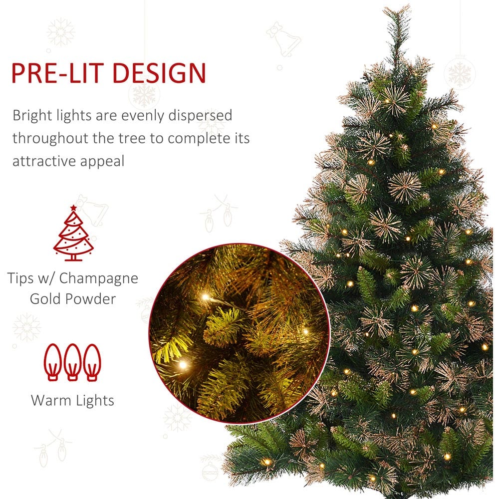 Everglow LED Pre-Lit Green Artificial Christmas Tree 4.9ft Image 4