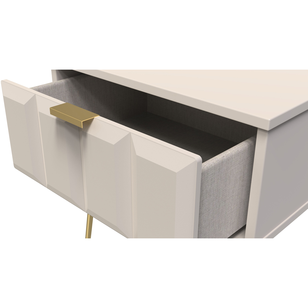 Crowndale Cube Single Drawer Matt Kashmir Bedside Table Image 6