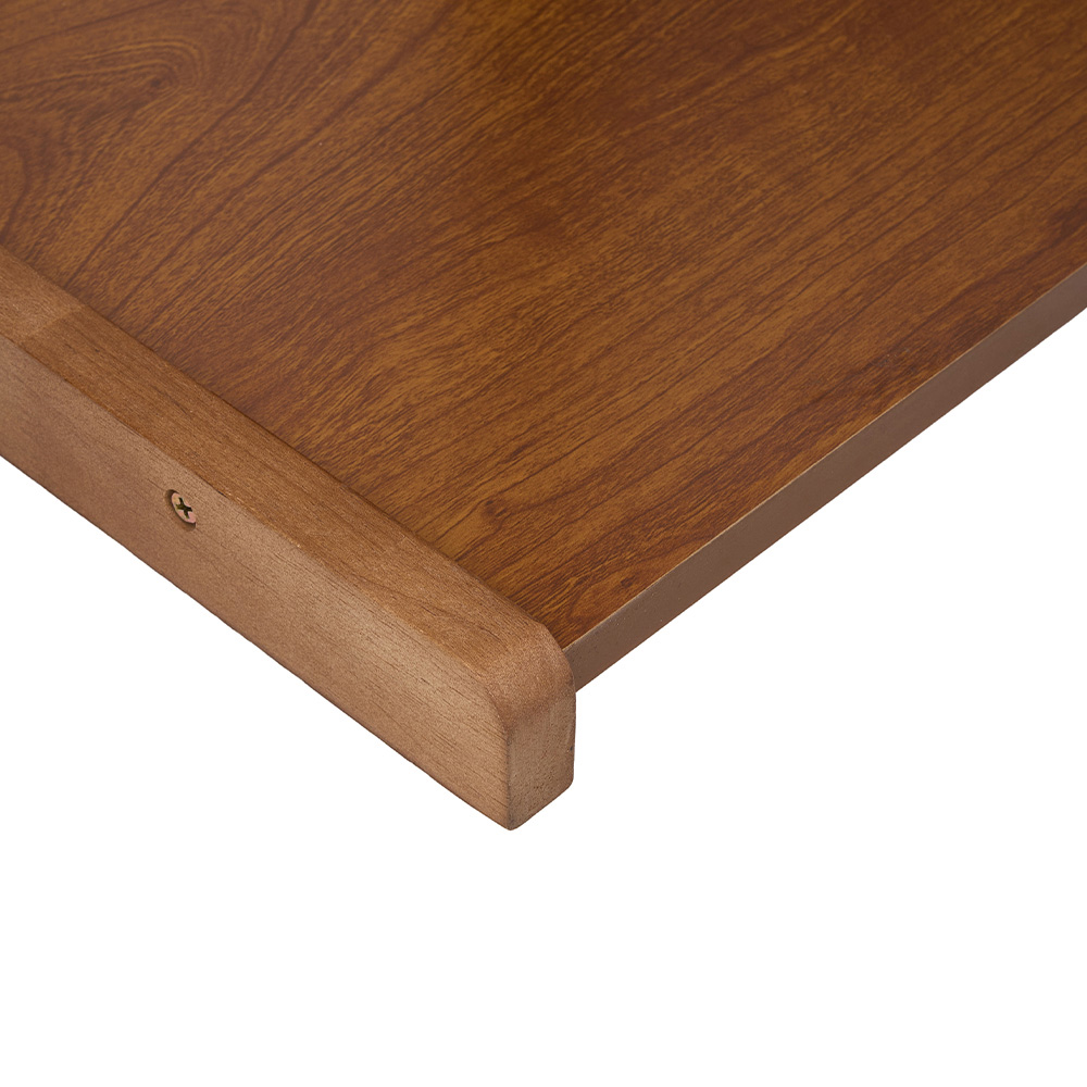 Living and Home Walnut C-Shaped Side Table with Flip-Top Storage and Wheels Image 6