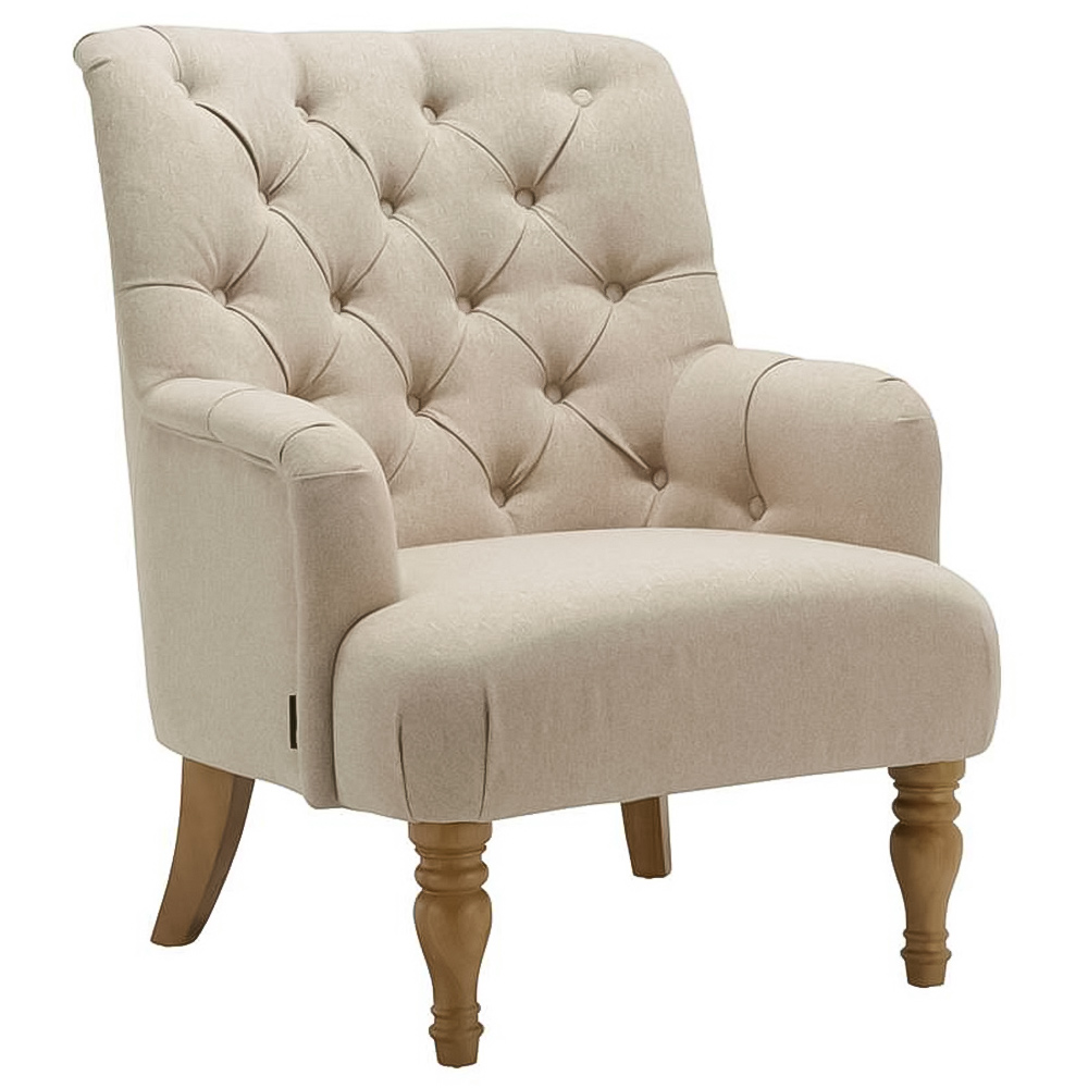 Padstow Button Back Wheat Armchair Image 2