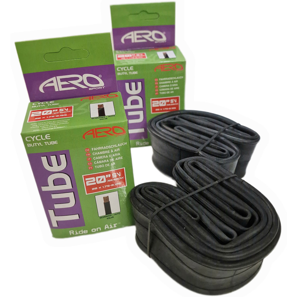 Aero Sport Aero Sport Butyl Rubber Cycle Tubes 20 inch 2 Pack Image 5