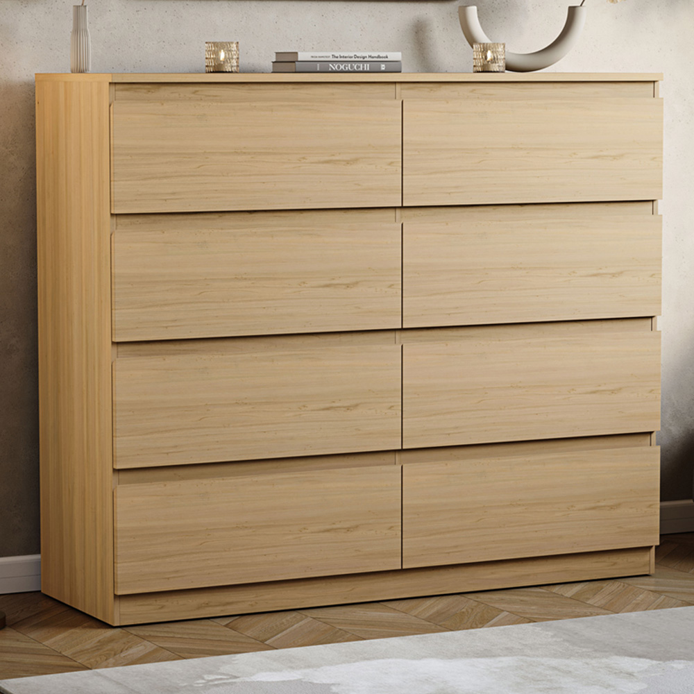 VIDA DESIGNS Denver 8 Drawer Pine Chest of Drawers Image 1