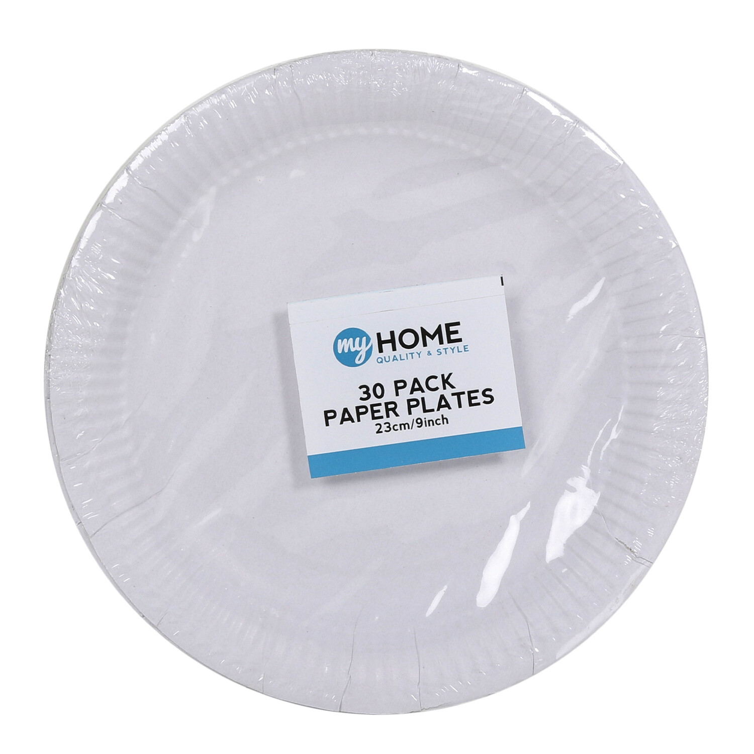 Pack of MyHome Paper Plates - White Image 1