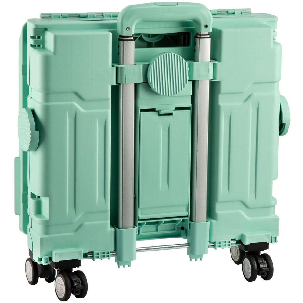 Sewing Online YN8806-GREEN Green Plastic Foldable Craft and Sewing Trolley 34 x 39 x 38cm Image 4