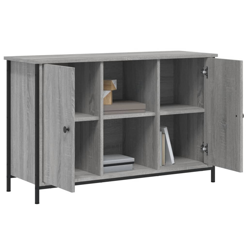 vidaXL 2 Door 2 Shelf Grey Sonoma TV Cabinet Image 4
