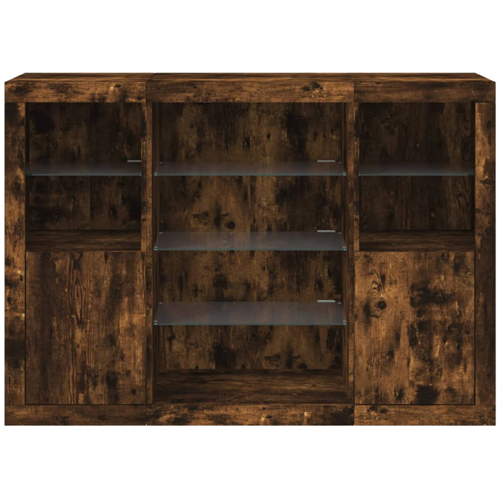 vidaXL 2 Door 8 Shelf Smoked Oak Sideboard Image 6