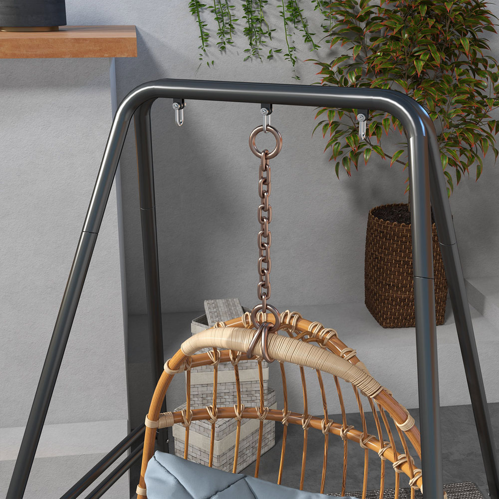 Outsunny Black Metal Frame Hammock Chair Stand Image 3