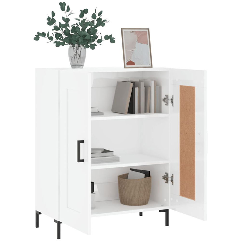 vidaXL 2 Door High Gloss White Sideboard Image 4
