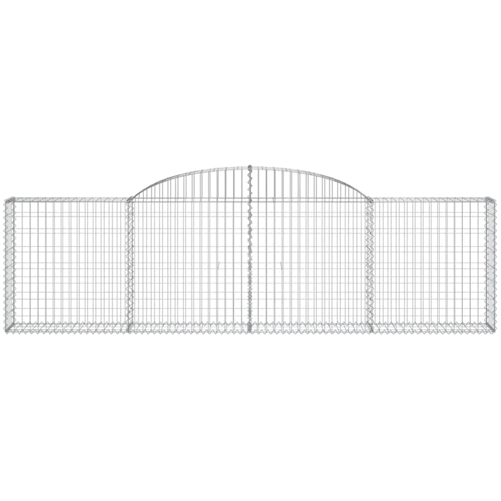 vidaXL Silver Galvanised Iron Arched Gabion Basket 300 x 30 x 80/100cm 6 Pack Image 4