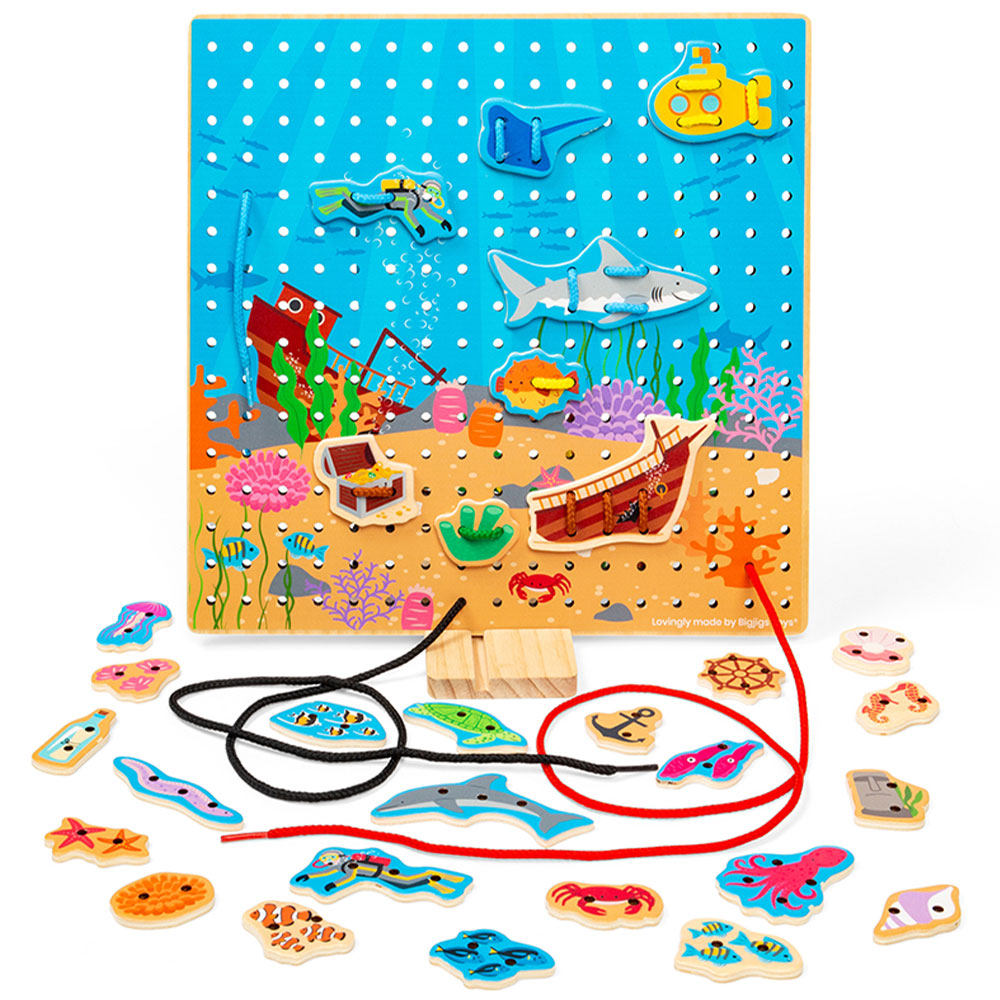 Bigjigs Toys Marine Lace-A-Shape Game Multicolour Image 1