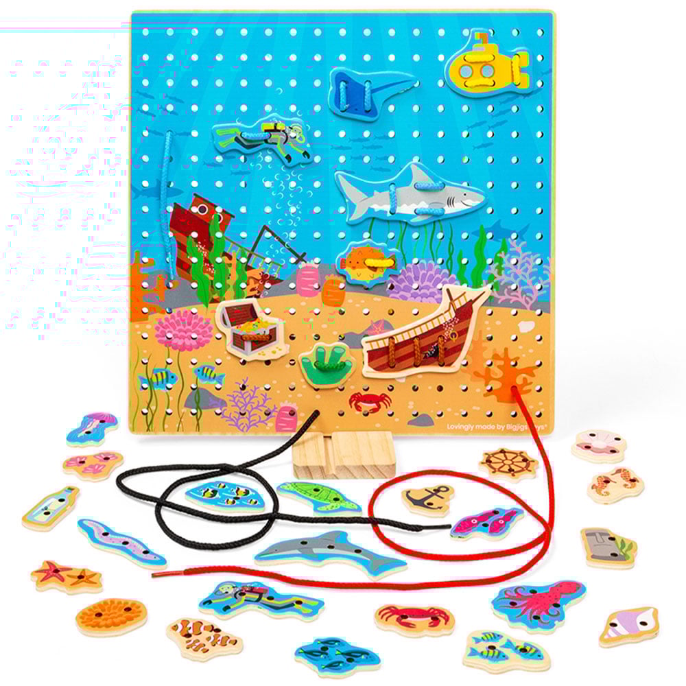Bigjigs Toys Marine Lace-A-Shape Game Multicolour Image 1