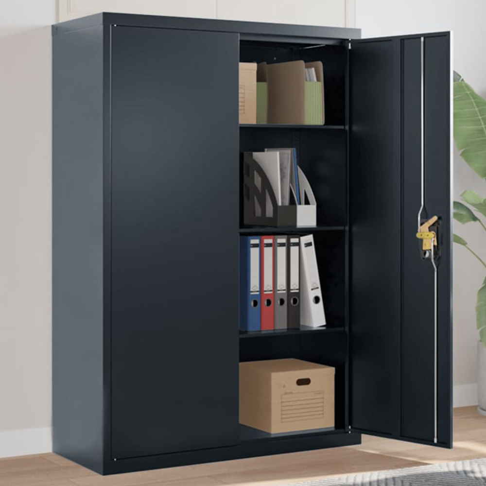 vidaXL 2 Door 4 Shelf Anthracite File Cabinet Image 1