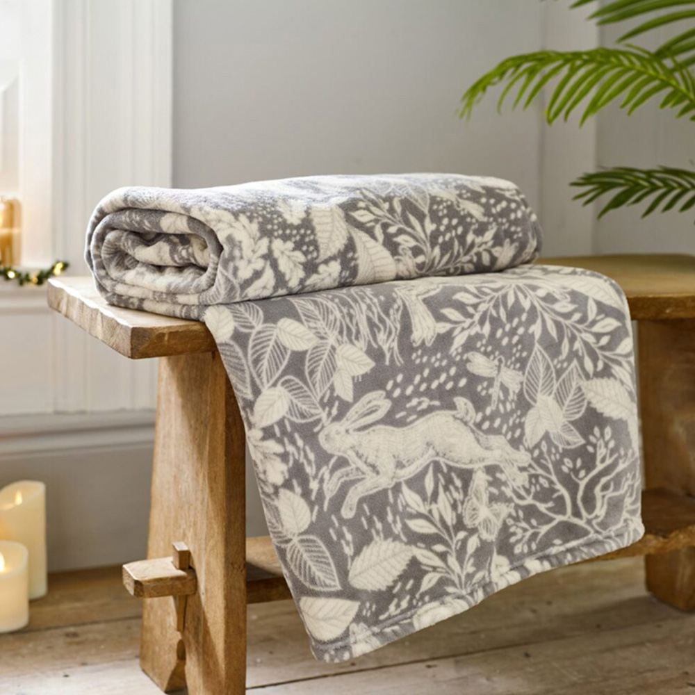 Deyongs Dark Grey Winter Forest Throw 140 x 180cm Image 2