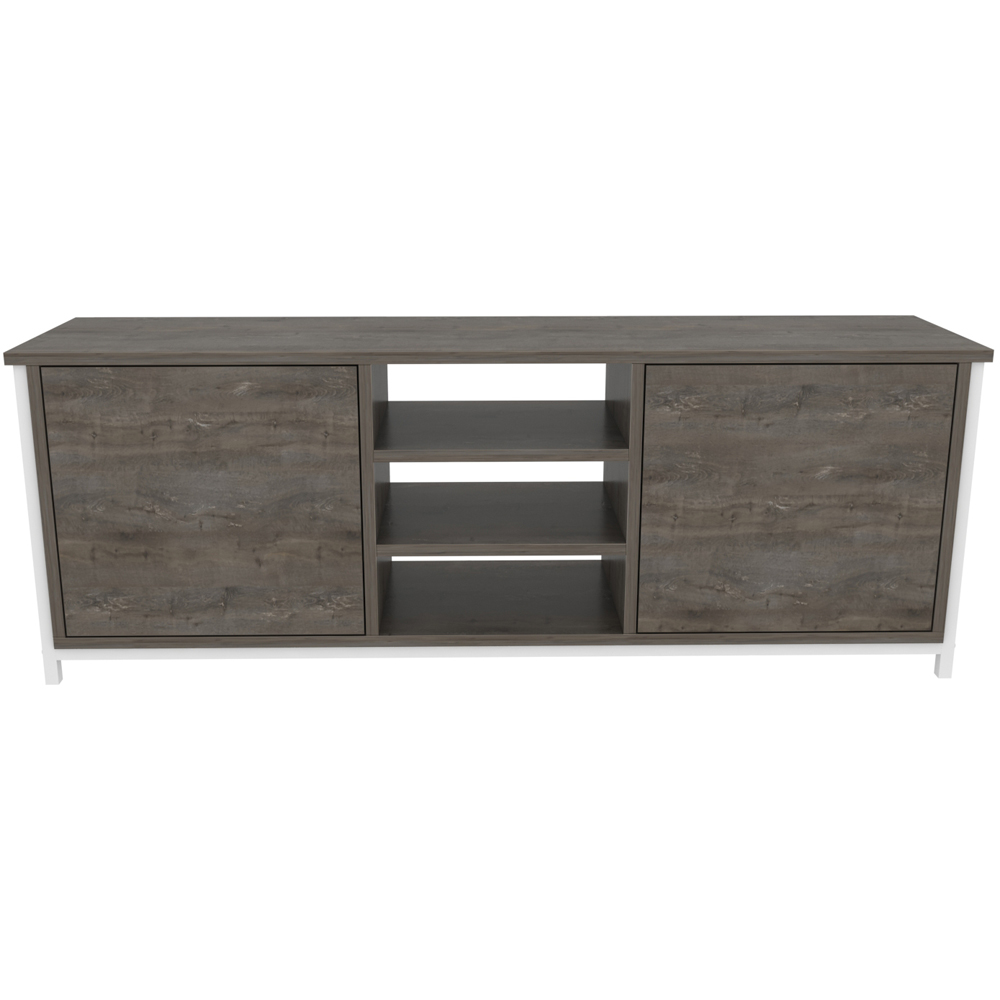 Decorotika Otis 2 Door 3 Shelf White Wenge TV Stand for 63 inch TV Image 3