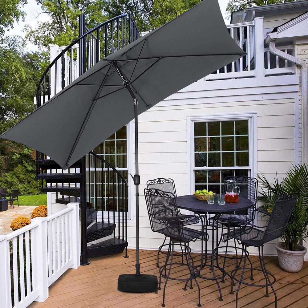 Living and Home Dark Grey Square Crank Tilt Parasol with Square Base 3m Image 7