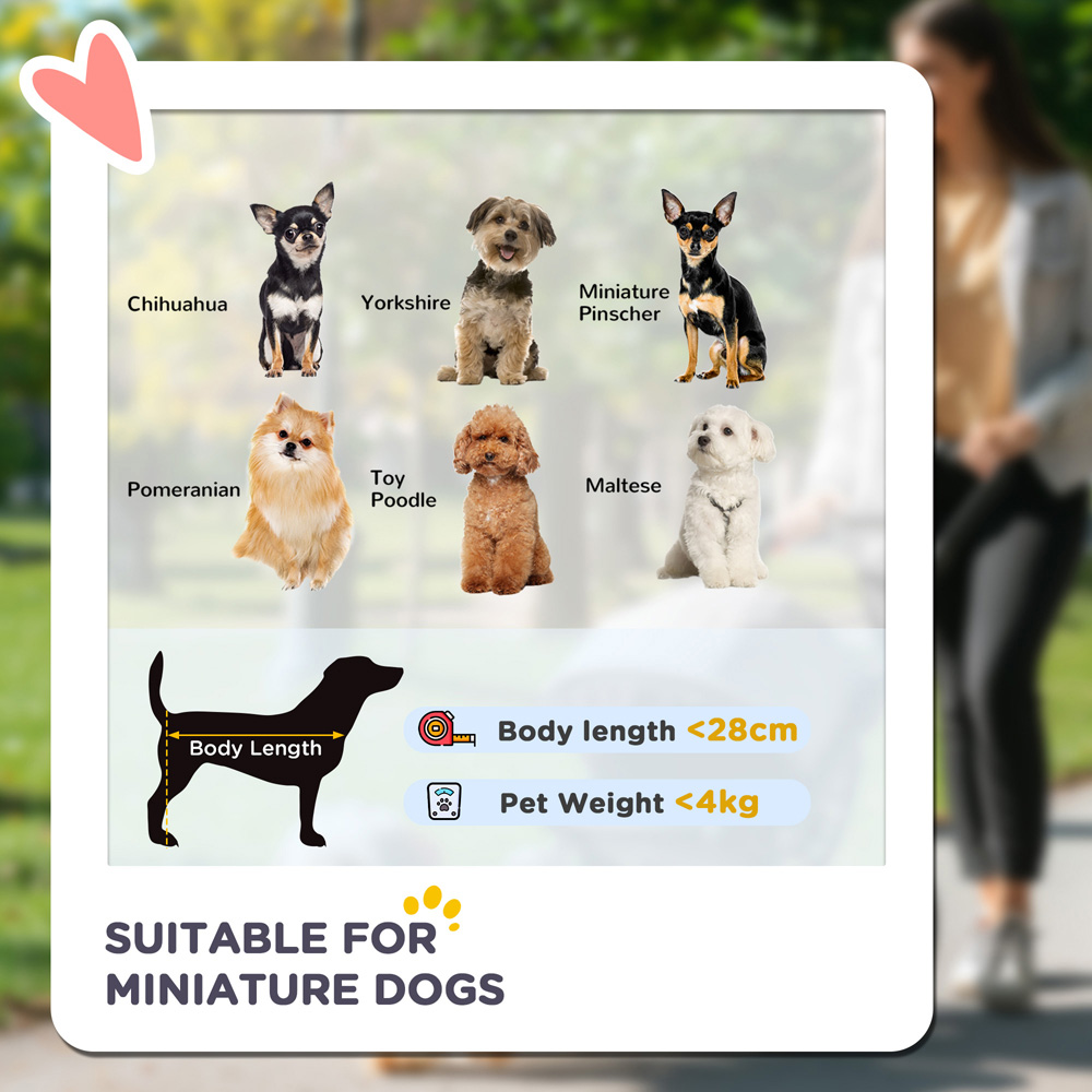PawHut Black Foldable Dog Stroller with Mesh Windows for Mini Dogs Image 8